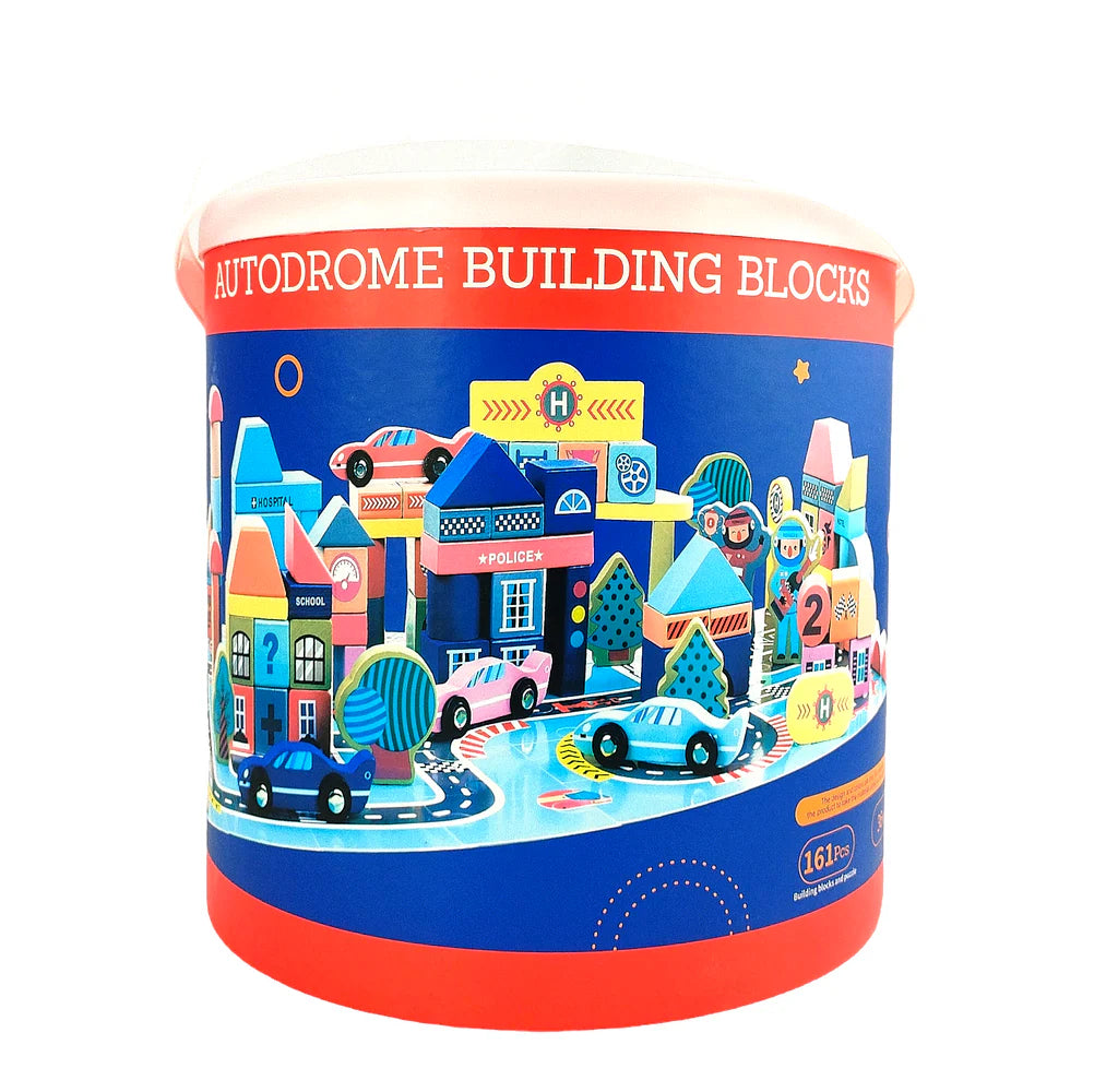 Hakko Toys - 161Pc Wooden Building Blocks