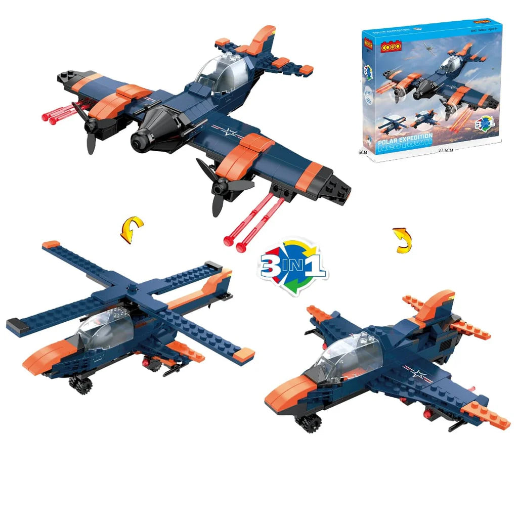 3 In 1 Polar Expedition Building Block Set 248Pc