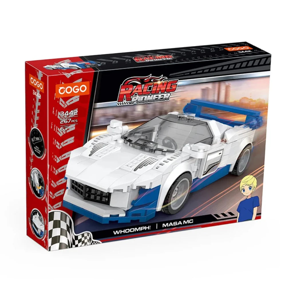 Pioneer Racing Building Block Set White And Blue