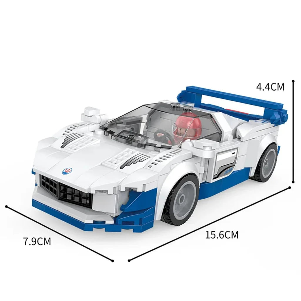 Pioneer Racing Building Block Set White And Blue