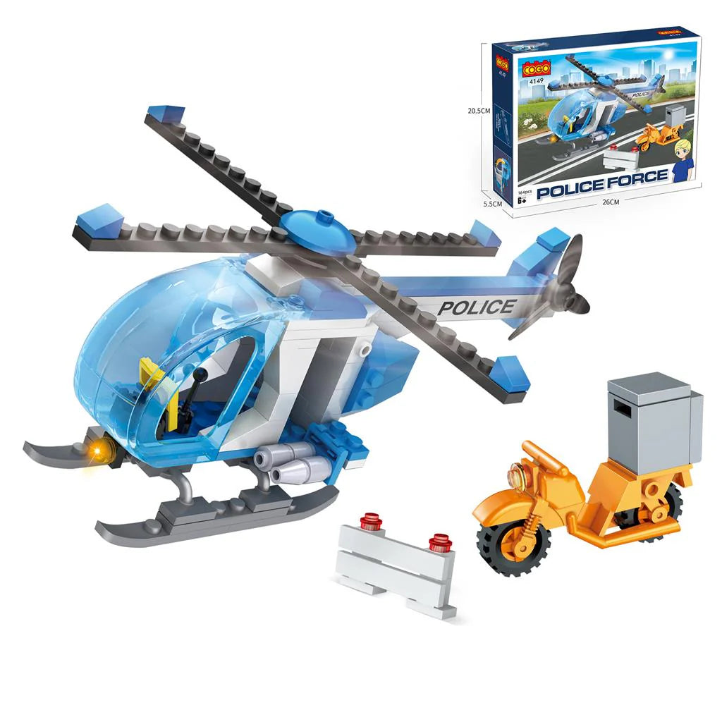 164Pc Polise Helicopter Block Set