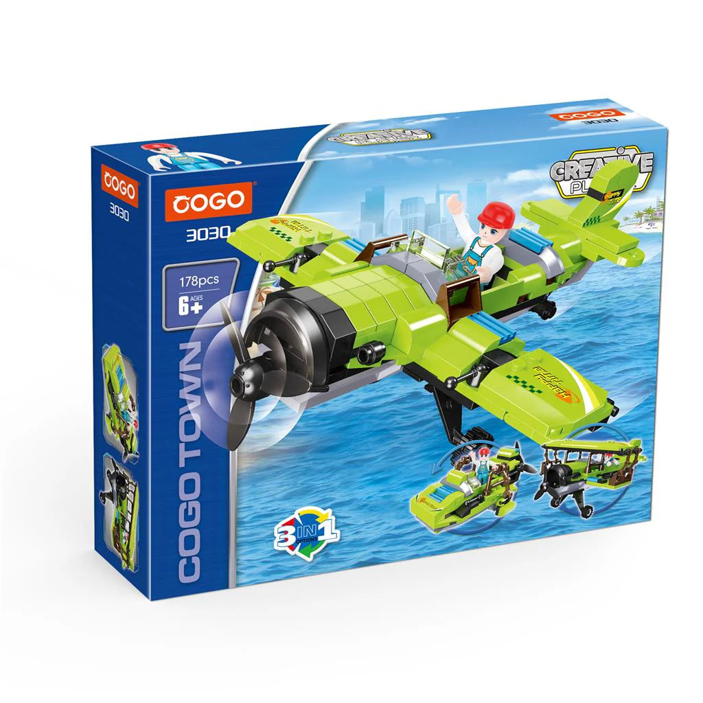 3 In 1 Aeroplane Building Block Set 178Pc
