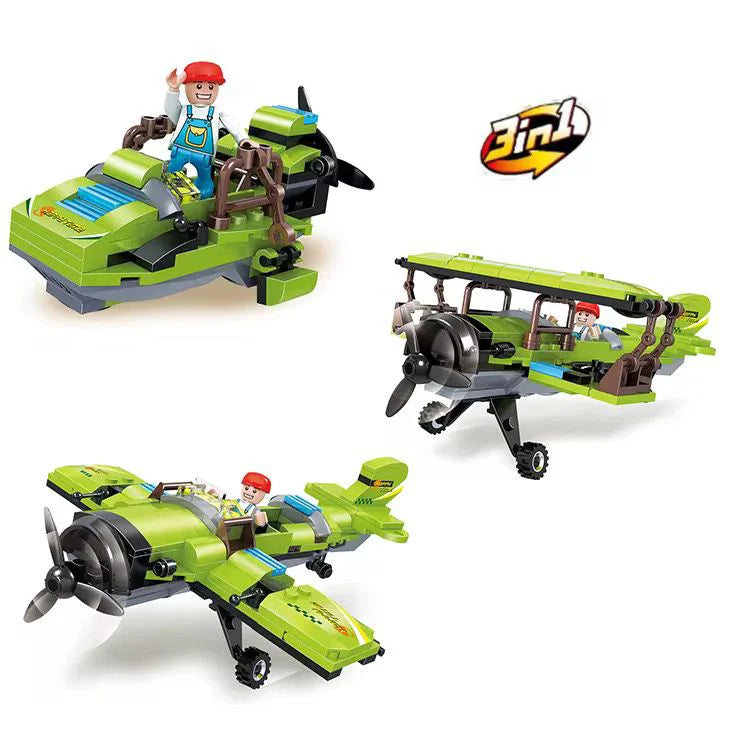 3 In 1 Aeroplane Building Block Set 178Pc