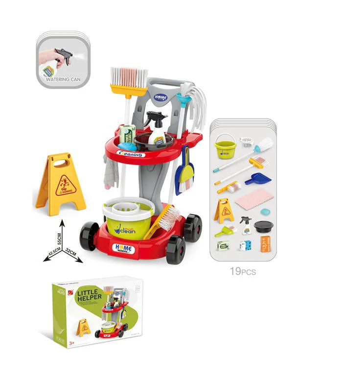 Pretend Play Cleaning Cart Set