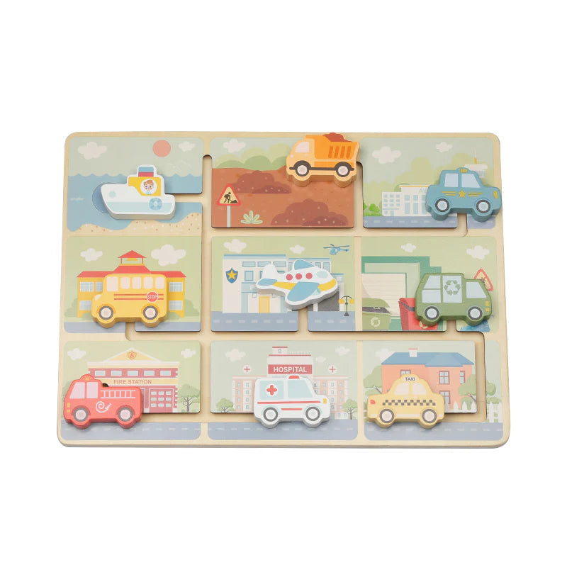 Tooky Toy - Wooden Vehicle Maze