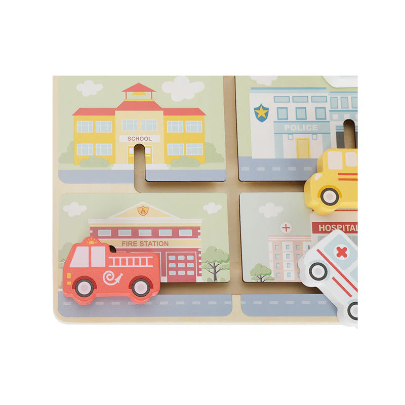 Tooky Toy - Wooden Vehicle Maze