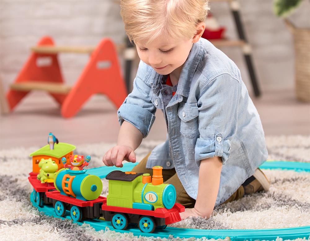 B. toys B. Musical train set The Critter Express
