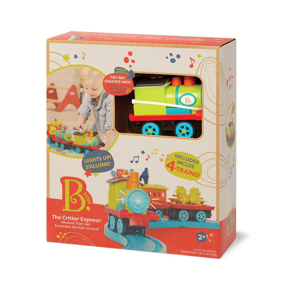 B. toys B. Musical train set The Critter Express