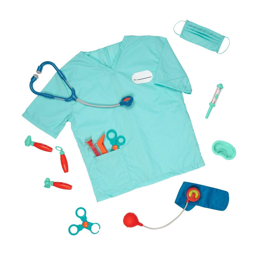 Battat Little Doctor’s Kit Deluxe Doctor Set w/Scrubs Top & Mask