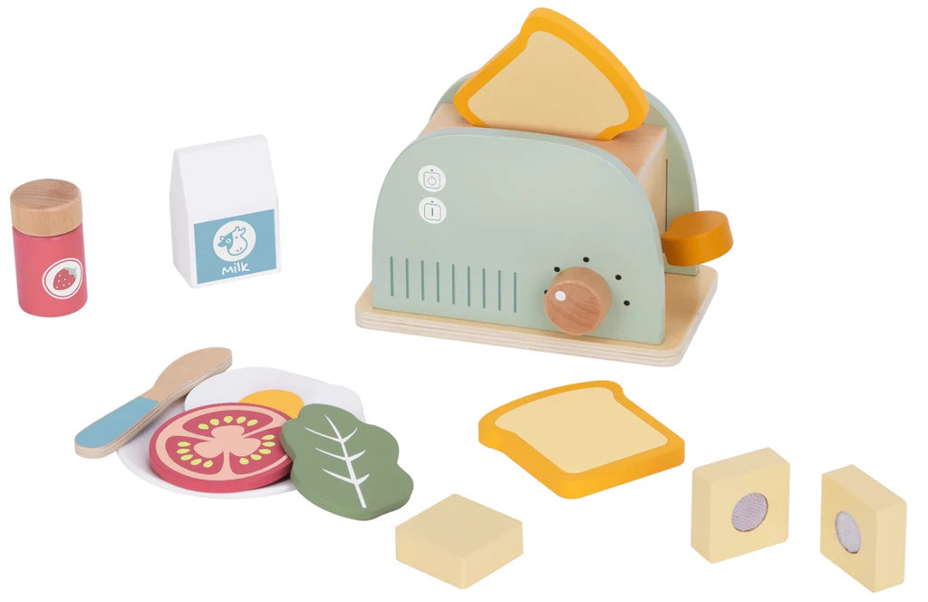 Tooky Toy - Wooden Kids Kitchen Toaster Toy Set